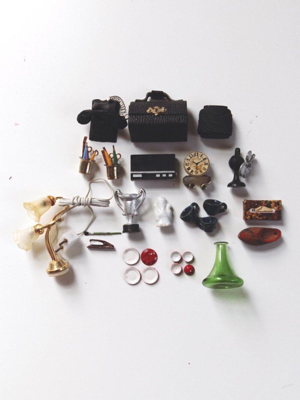 Vintage Dollhouse Miniature Furniture Collection Accessories Lot Mid Century - Picture 8 of 8